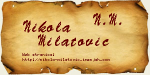 Nikola Milatović vizit kartica